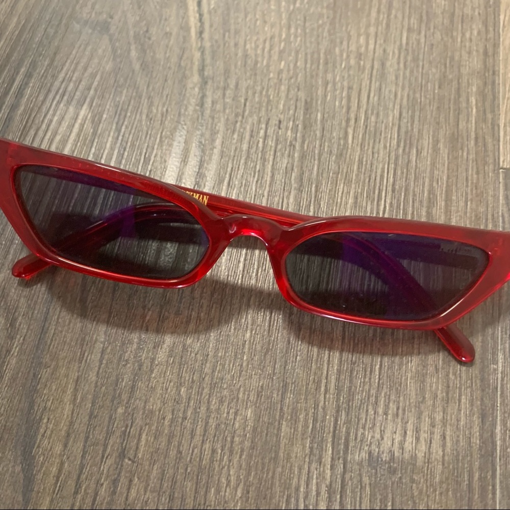 Poppy Lissiman Le Skinny red cat eye sunglasses
